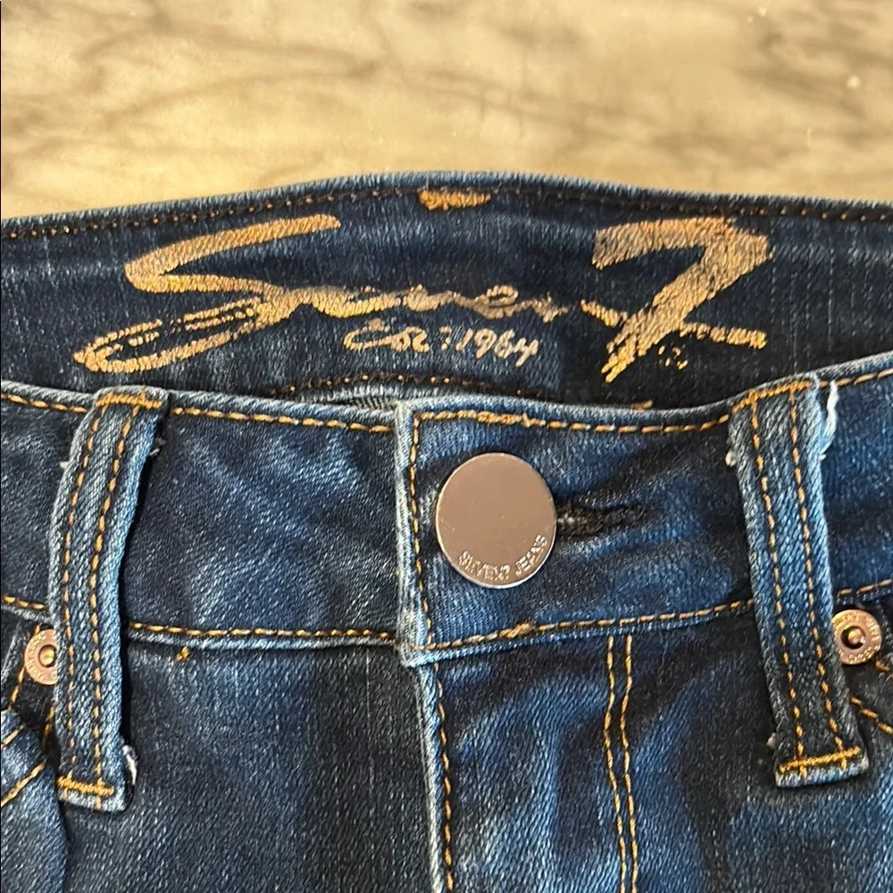 Seven7 Dark Blue Denim Shorts Size 6 - Picture 2 of 4